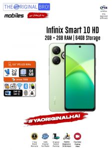 Infinix Smart 10 HD - 2GB RAM - 64GB Storage - Easy Monthly Installments - PTA Approved - 1 Year Official Warranty - The Original Bro Mobiles - TOB70